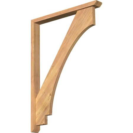 Ekena Millwork Imperial Slat Smooth Bracket w/ Offset Brace, Western Red Cedar, 3 1/2"W x 32"D x 44"H BKT0402X32X44IMP06SWR